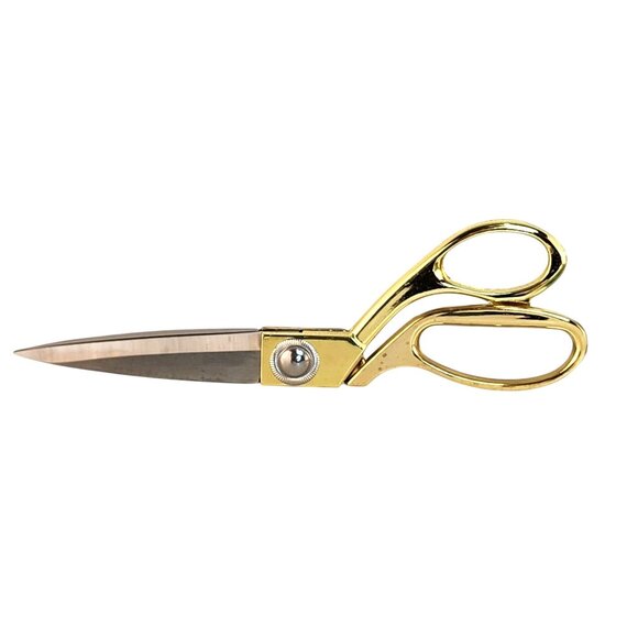 Gold Sewing Scissors 8-Inch Tailor Shears Stainless Steel Sharp Blade For Fabric - Picture 1 of 5